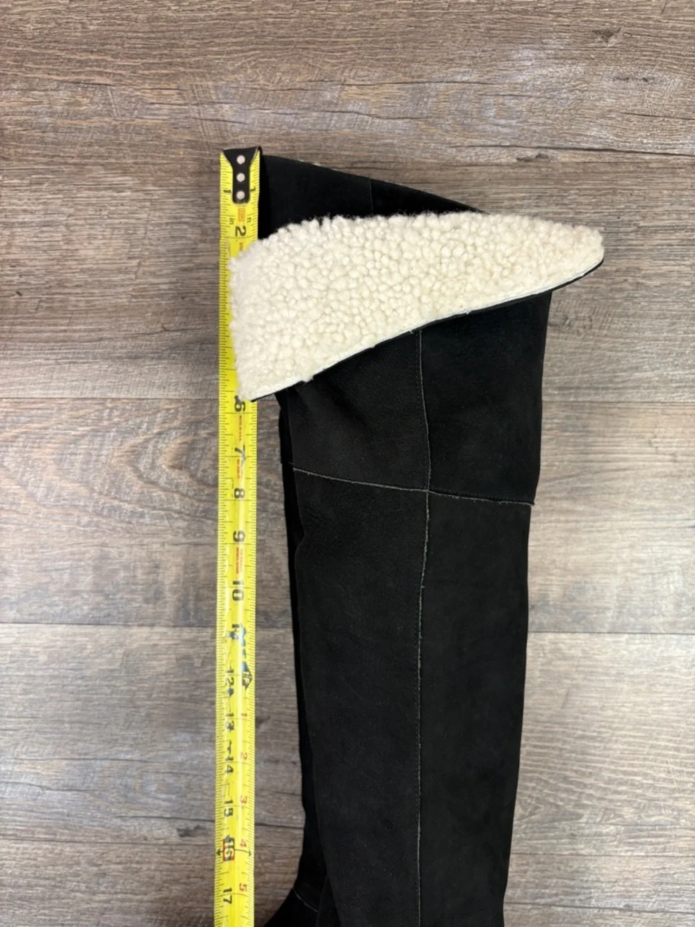 Anthropologie Candela Faux Suede Over-the-Knee Boots Black Size 7